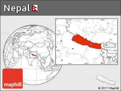 Blank Location Map of Nepal