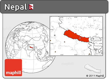 Blank Location Map of Nepal