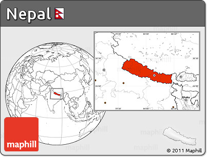Blank Location Map of Nepal