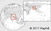 Blank Location Map of Nepal, highlighted continent, within the entire continent