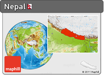 Physical Location Map of Nepal