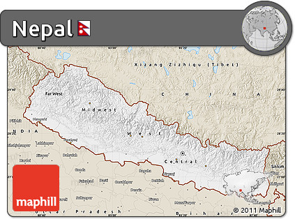 Classic Style Map of Nepal