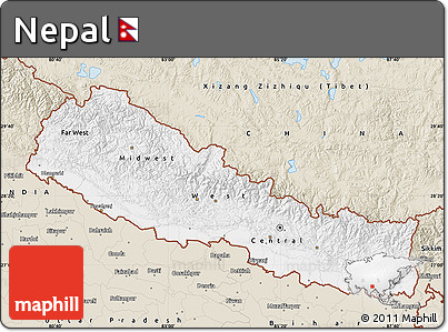 Classic Style Map of Nepal