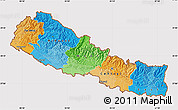 Political Map of Nepal, cropped outside