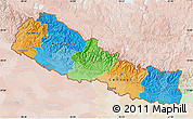 Political Map of Nepal, lighten