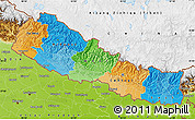 Political Map of Nepal, physical outside