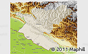 Shaded Relief 3D Map of Bheri, physical outside