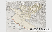 Shaded Relief 3D Map of Bheri, semi-desaturated