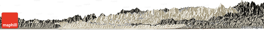 Shaded Relief Horizon Map of Bheri, darken