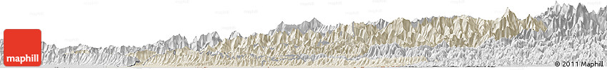 Shaded Relief Horizon Map of Bheri, desaturated