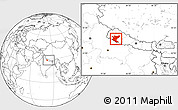Blank Location Map of Bheri, within the entire country