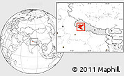 Blank Location Map of Bheri, highlighted country, within the entire country
