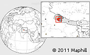 Blank Location Map of Bheri, highlighted country, highlighted parent region, within the entire country