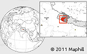 Blank Location Map of Bheri, highlighted country, highlighted parent region