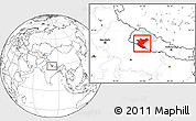 Blank Location Map of Bheri, highlighted parent region