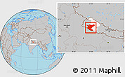 Gray Location Map of Bheri, highlighted parent region