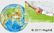 Physical Location Map of Bheri, highlighted country, highlighted parent region