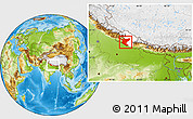 Physical Location Map of Bheri, highlighted parent region, within the entire country
