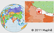 Political Location Map of Bheri, highlighted country