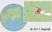 Savanna Style Location Map of Bheri, highlighted country, highlighted parent region