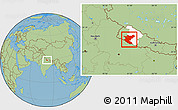 Savanna Style Location Map of Bheri, highlighted parent region