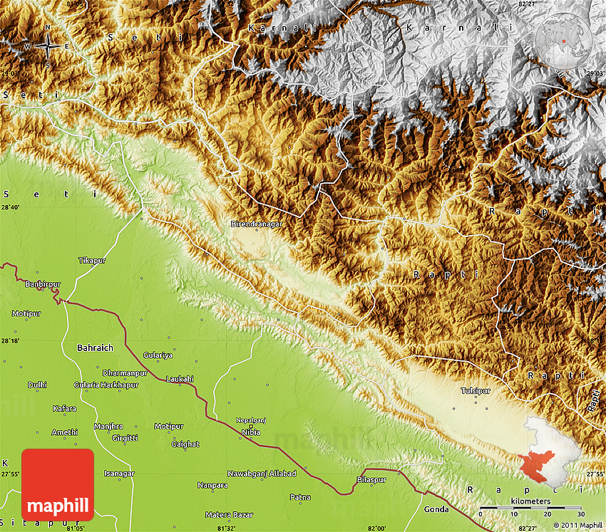 Physical Map of Bheri