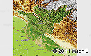 Satellite Map of Bheri, physical outside