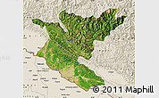 Satellite Map of Bheri, shaded relief outside