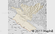 Shaded Relief Map of Bheri, desaturated