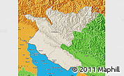 Shaded Relief Map of Bheri, political outside