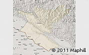 Shaded Relief Map of Bheri, semi-desaturated