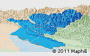 Political Panoramic Map of Bheri, lighten
