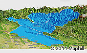 Political Panoramic Map of Bheri, satellite outside