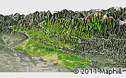 Satellite Panoramic Map of Bheri, semi-desaturated