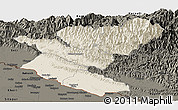 Shaded Relief Panoramic Map of Bheri, darken