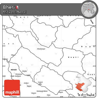 Blank Simple Map of Bheri