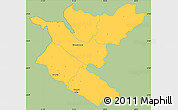 Savanna Style Simple Map of Bheri, single color outside