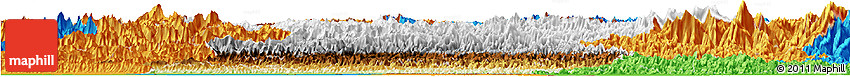 Physical Horizon Map of Midwest, political outside