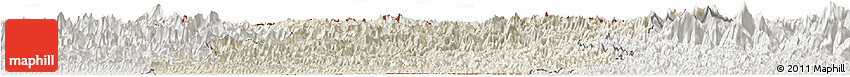 Shaded Relief Horizon Map of Midwest, lighten
