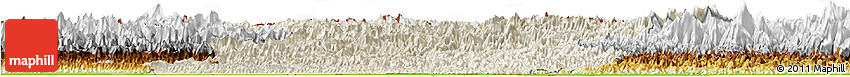 Shaded Relief Horizon Map of Midwest, physical outside