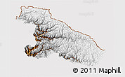 Physical 3D Map of Karnali, cropped outside