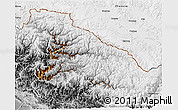 Physical 3D Map of Karnali, desaturated