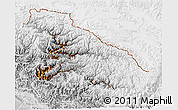 Physical 3D Map of Karnali, lighten, desaturated