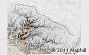 Physical 3D Map of Karnali, lighten, semi-desaturated