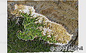 Satellite 3D Map of Karnali, darken
