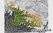 Satellite 3D Map of Karnali, desaturated