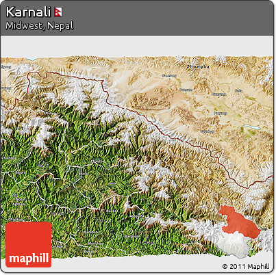 Satellite 3D Map of Karnali