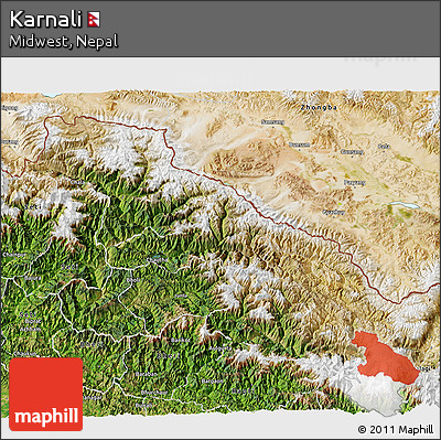 Satellite 3D Map of Karnali