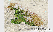Satellite 3D Map of Karnali, shaded relief outside