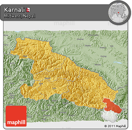 Savanna Style 3D Map of Karnali